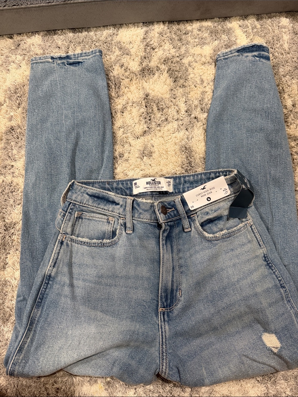 Hollister High-Rise Light Wash Straight-Leg Jeans